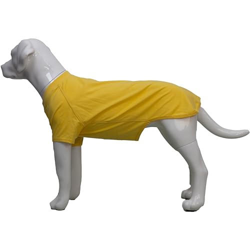 Lovelonglong Hund T-Shirt, 100% Baumwolle, Haustier T-Shirt, Hund-Unterhemd T-Shirts Für mittlere und große Hunde Yellow XXXL von lovelonglong