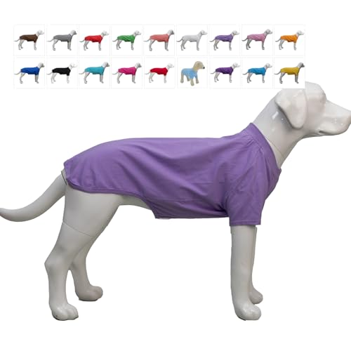 Lovelonglong Hund T-Shirt, 100% Baumwolle, Haustier T-Shirt, Hund-Unterhemd T-Shirts Für mittlere und kleine Hunde Violet XL von lovelonglong