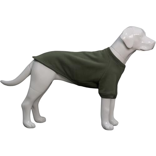 Lovelonglong Hunde-Sweatshirt für kaltes Wetter, Herbst und Winter, Hunde-T-Shirts für kleine, mittelgroße und große Hunde, Armeegrün, Größe L von lovelonglong