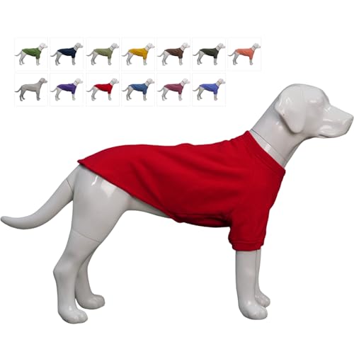Lovelonglong Hunde-Sweatshirt für kaltes Wetter, Herbst und Winter, Hunde-T-Shirts für kleine, mittelgroße und große Hunde, Rot, Größe S von lovelonglong