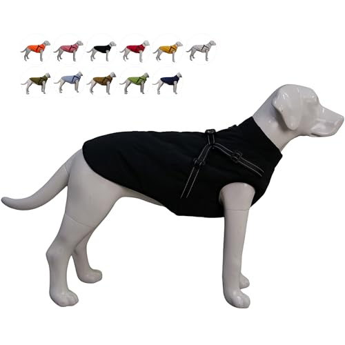 Lovelonglong wasserdichte Fleece-gefütterte Winter-Skijacke Haustiermantel für große, mittelgroße und kleine Hunde Black 2XL Lovelonglong wasserdichte Fleece-gefütterte Winter-Skijacke Haustiermantel für große, mittelgroße und kleine Hunde Black 2XL von lovelonglong