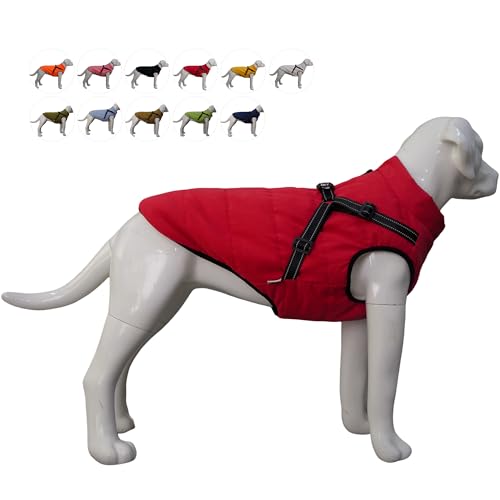 Lovelonglong wasserdichte Fleece-gefütterte Winter-Skijacke Haustiermantel für große, mittelgroße und kleine Hunde Red 2XL Lovelonglong wasserdichte Fleece-gefütterte Winter-Skijacke Haustiermantel für große, mittelgroße und kleine Hunde Red 2XL von lovelonglong