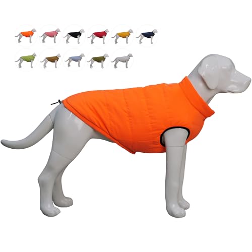 Lovelonglong wasserdichte Fleece-gefütterte Winterweste für Hunde - Knopf-Stil Hundemantel Orange XS Lovelonglong wasserdichte Fleece-gefütterte Winterweste für Hunde - Knopf-Stil Hundemantel Orange XS von lovelonglong