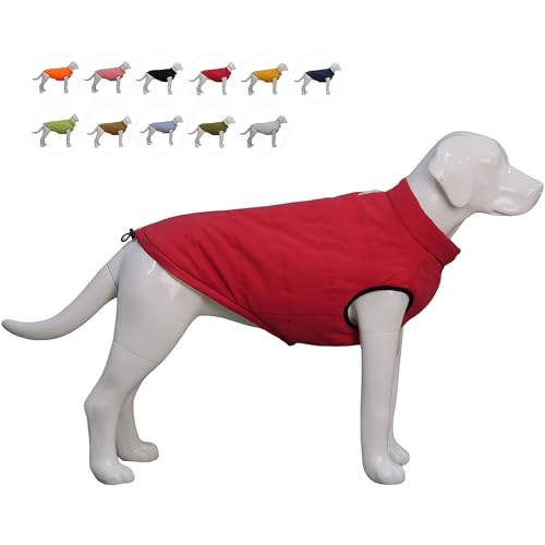 Lovelonglong wasserdichte Fleece-gefütterte Winterweste für Hunde - Knopf-Stil Hundemantel Red L Lovelonglong wasserdichte Fleece-gefütterte Winterweste für Hunde - Knopf-Stil Hundemantel Red L von lovelonglong