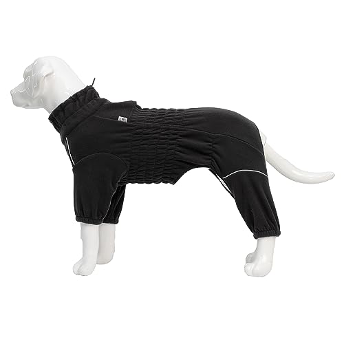 Warm Dog Coat, Windproof Dog Jacket for Small Medium Large Dogs, 4 Legged Fleece Dog Winter Coat Zippered Closure Dog Outdoor Jacket Black L von lovelonglong