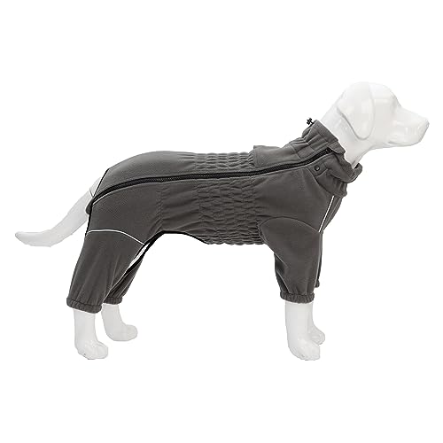 Warm Dog Coat, Windproof Dog Jacket for Small Medium Large Dogs, 4 Legged Fleece Dog Winter Coat Zippered Closure Dog Outdoor Jacket Drakgray XL von lovelonglong