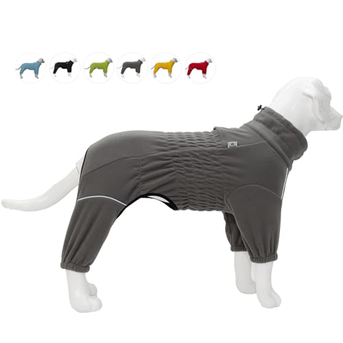 Warmer Hundemantel, Winddichte Hundejacke für kleine, mittlere und große Hunde, vierbeiniger Fleece-Hundewintermantel mit Reißverschluss, Hundeaussenjacke Drakgray XL von lovelonglong