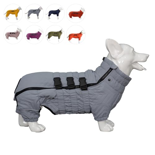 Warmer Hundemantel, doppellagige Hundeweste, Vier Beine bedeckt, Winddicht, wasserdicht, reflektierende warme Hundeweste, Outdoor-Schlittschuhkostüm für Corgis und Dackel. Gray D-L Warmer Hundemantel, doppellagige Hundeweste, Vier Beine bedeckt, Winddicht, wasserdicht, reflektierende warme Hundeweste, Outdoor-Schlittschuhkostüm für Corgis und Dackel. Gray D-L von lovelonglong