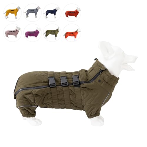 lovelonglong Warmer Hundemantel, doppellagig, Hundeweste, 4 Beine bedeckt, winddicht, wasserdicht, reflektierend, warme Hundeweste, Outdoor, Skaten, Hundekostüm für Corgis Dackel, Olive, D-L lovelonglong Warmer Hundemantel, doppellagig, Hundeweste, 4 Beine bedeckt, winddicht, wasserdicht, reflektierend, warme Hundeweste, Outdoor, Skaten, Hundekostüm für Corgis Dackel, Olive, D-L von lovelonglong