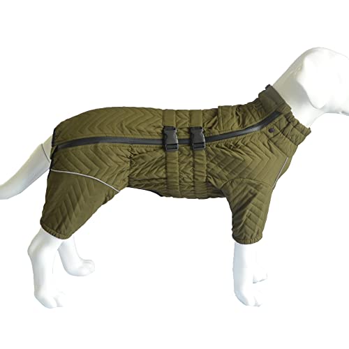 Warmer Hundemantel, doppellagige Hundeweste, Vier Beine bedeckt, Winddicht, wasserdicht, reflektierende warme Hundeweste, Outdoor-Schlittschuhkostüm für kleine, mittlere und große Hunde. Olive M Warmer Hundemantel, doppellagige Hundeweste, Vier Beine bedeckt, Winddicht, wasserdicht, reflektierende warme Hundeweste, Outdoor-Schlittschuhkostüm für kleine, mittlere und große Hunde. Olive M von lovelonglong
