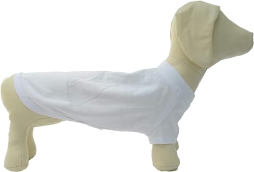 Lovelonglong Hund T-Shirt, 100% Baumwolle, Haustier T-Shirt, Hund-Unterhemd T-Shirts Für Dackel, Corgi White D-L von lovelonglong