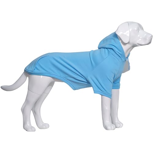 lovelonglong Basic Hunde-Polo-Shirts, Premium-Baumwolle, Poloshirts für große, mittelgroße und kleine Hunde mit Zwei-Knopf-Kragen, unbedruckt, Himmelblau, Größe S von lovelonglong