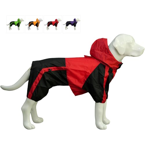 lovelonglong Hunde-Regenmantel mit Kapuze, für kleine Hunde, Regenjacke, Poncho, wasserdichte Kleidung mit Kapuze, atmungsaktiv, mit 4 Beinen, Regenmantel für kleine, mittelgroße und große Hunde von lovelonglong