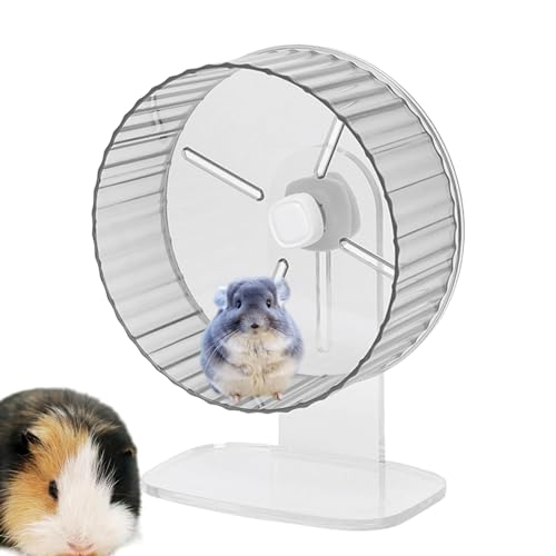 Hamster Silent Wheel,Hamster-Übungsrad,Laufräder für Kleintiere | Leise drehende Acryl-Kleintiere, leise Laufräder mit höhenverstellbarem Ständer für Hamsterübungen von lovemetoo