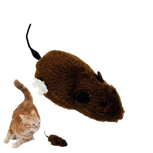 lovemetoo Interaktives Mäusespielzeug für Hauskatzen, Mausjäger-Katzenspielzeug,Interaktives Indoor-Jagd-Katzenmäusespielzeug | Plüschmäuse zum Aufziehen, Haustierspielzeug, von lovemetoo