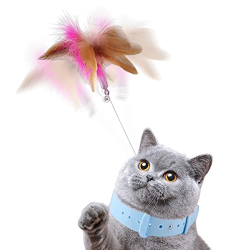 lovemetoo Katzenfeder Zauberstab | Pet Teaser Toy mit Silikonhalsband - Pet Companion Toy für Kätzchen Cat Catcher, die Spaß beim Spielen haben von lovemetoo