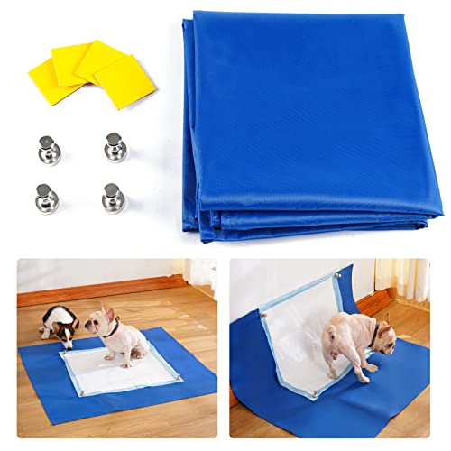 lovhanliv Multifunktionale magnetische Trainingspad-Halterung, Töpfchentraining für Beinheben Markierung von Hunden, 101.6x101.6 cm, leicht abziehen und aufkleben (blau, 152.4x152.4 cm) von lovhandliv