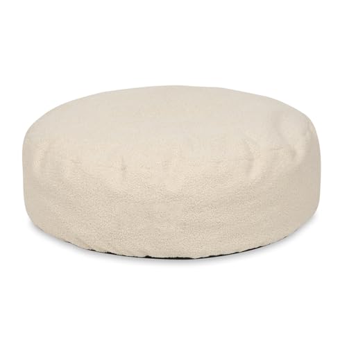 lovingHome® Coco Pouffe Hundekissen Tierbett Tierkissen abnehmbarer Bezug 67x67x20 in cm in versch. Farben (Hellbeige) von lovingHome