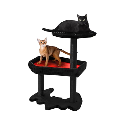 Loyimioo Gothic Kratzbaum Turm mit Kratzblock Elegant Schwarz Rot Halloween Katzenmöbel Gemütliches Bett für Kätzchen Loyimioo Gothic Kratzbaum Turm mit Kratzblock Elegant Schwarz Rot Halloween Katzenmöbel Gemütliches Bett für Kätzchen von loyimioo