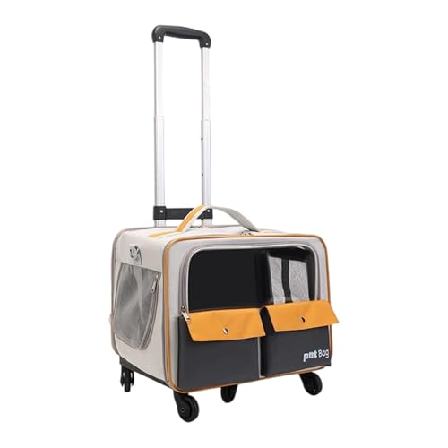 Loyimioo Transporttasche für Haustiere mit Rollen und Rucksack, abnehmbarer Trolley mit einziehbarem Griff, große atmungsaktive Katzentrage für Reisen, Wandern, Tierarztbesuche (passend für Haustiere Loyimioo Transporttasche für Haustiere mit Rollen und Rucksack, abnehmbarer Trolley mit einziehbarem Griff, große atmungsaktive Katzentrage für Reisen, Wandern, Tierarztbesuche (passend für Haustiere von loyimioo