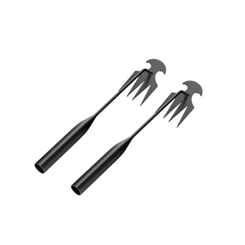loyimioo 4 Tine Edelstahl Unkrautwerkzeug mit Teleskopierbarem Griff zur Effizienten Entfernung von Unkraut Wurzelentfernung und Bodenauflockerung 2 Stück von loyimioo