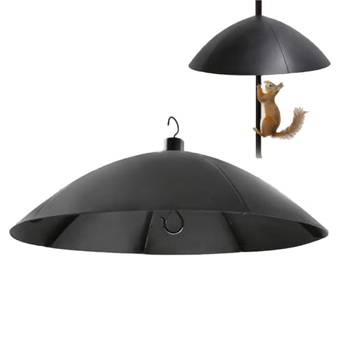 loyimioo Eichhörnchen Schutzabdeckung für Vogelfutterhäuschen 40% Glasfaserverstärktes Wetterbeständiges PP Material Extra Groß 46cm Kuppeldesign Hakenbefestigung von loyimioo