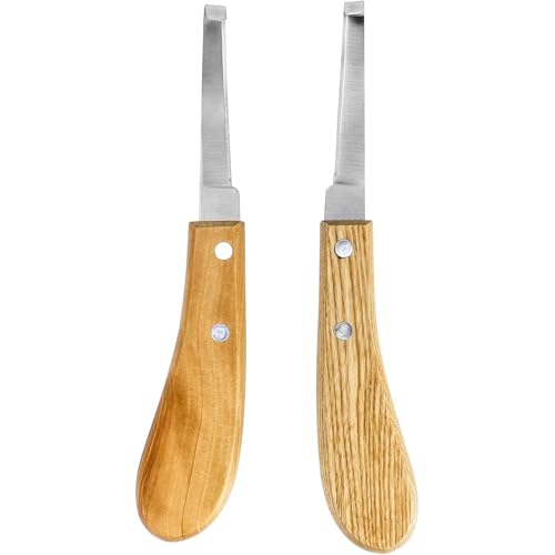 lrgnixs 2 Stück Hufmesser, Hufauskratzer Rechts- und Linkeshänder, Hufmesser mit Ergonomischer Griff, für Rinder, Schafe, Pferde von lrgnixs