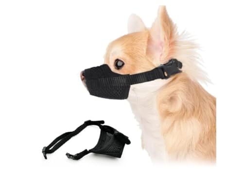 lrgnixs Maulkorb Hund,Atmungsaktives Maulkorb Mittlere Hunde Mit Mesh,Maulkorbs Kleine Hunde für Bellen Kauen,Maulkörbe für Hundes zum Hundetraining mit Verstellbarer Schlaufe (XS) von lrgnixs