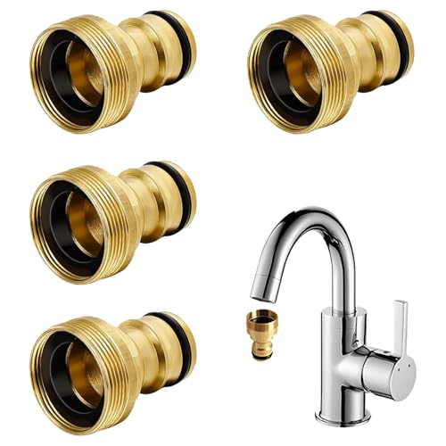 ltoSrfnb 4 Stück Universal-Wasserhahnanschluss Für Mischbatterie,Wasserhahn Adapter, Schnellkupplung Adapters Anschluss,Adapter Wasserhahn Gartenschlauch, Schnellkupplung Gartenschlauch Anschluss von ltoSrfnb