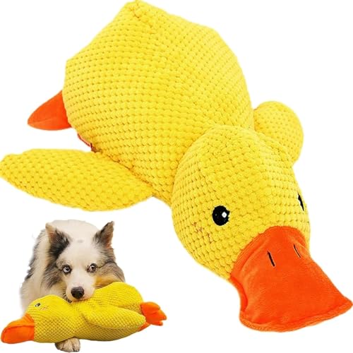 ltoSrfnb Anti Stress Ente Hund - Unzerstörbares Kuscheltier für Hunde, Gelbes Plüschspielzeug für Kleine und Große Hunderassen, Antistressente für Hunde mit Hundesicherem Design von ltoSrfnb