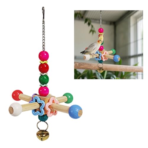 1 x Vogel-Sitzstange, Vogelkäfig-Zubehör, Spinner, Sitzstange, Holz-Sittiche, Spielzeug für Nymphensittiche, Sittiche, Papageien von luchike