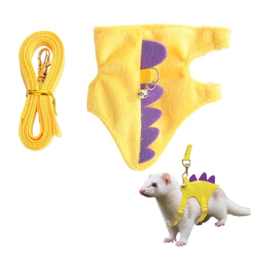 Gelber Dinosaurier-Igel-Leine, Geschirr und Leine, Set mit Leine und Leine, Igel-Zubehör, verstellbare Hamsterkleidung, Meerschweinchen-Outfits für Training und Spielen Gelber Dinosaurier-Igel-Leine, Geschirr und Leine, Set mit Leine und Leine, Igel-Zubehör, verstellbare Hamsterkleidung, Meerschweinchen-Outfits für Training und Spielen von luchike