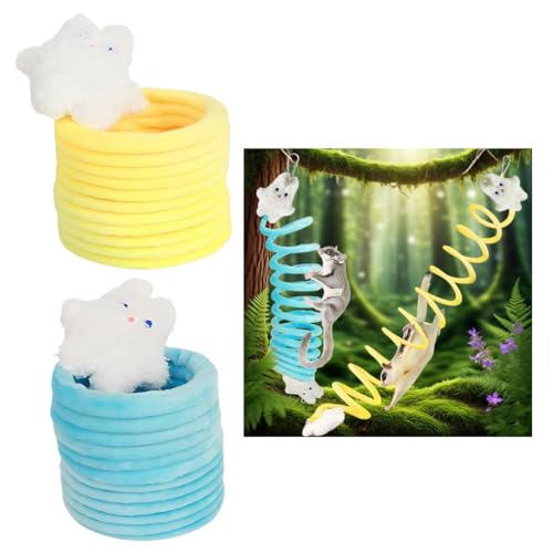 luchike Elastisches Rattenspielzeug, Zuckergleiter, Spielzeug, Kletterseile, zum Aufhängen, Zuckergleiter, Käfigzubehör für kleine Haustiere, Ratten, Eichhörnchen, Vögel, 1 Stück, Blau, 1 Gelb, 2 luchike Elastisches Rattenspielzeug, Zuckergleiter, Spielzeug, Kletterseile, zum Aufhängen, Zuckergleiter, Käfigzubehör für kleine Haustiere, Ratten, Eichhörnchen, Vögel, 1 Stück, Blau, 1 Gelb, 2 von luchike