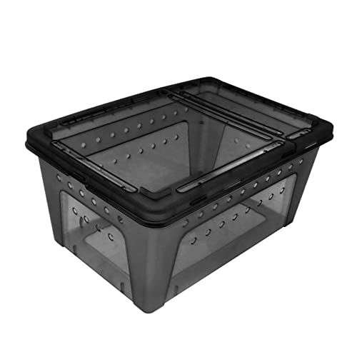 Aquarium Schildkröten/Aquarien Futterbox Reptilien-Futterbox Aquarium Transparente Fütterung Zuchtbox Eidechse Schlange Mikrolebensraum Reptilien Transport Terrarium Schildkröte (Color : Schwarz) von luckxuan