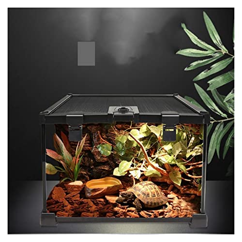 Aquarium Schildkröten/Aquarien Futterbox Reptilienaquarium Reptilienzubehör Aquarium Amphibienunterstand Panoramaglas Terrarium Schildkröte (Color : 20x20x16cm) von luckxuan