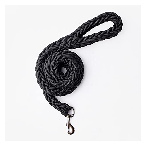 Dog Leash/Hundeleinen 110cm geflochtene Nylon große Hundeleine schwarz grün Starke dauerhafte Pet-Trainingseil im Freien Leads Leine for große Hunde Hunde Leine (Color : Schwarz) von luckxuan