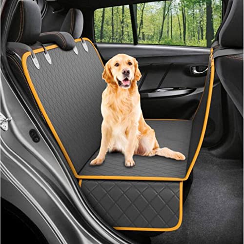 Katzen Rucksack New Dog Car Seat Cover, Pet Dog Travel Car Pad, Cushion Cover Haustier Rucksack (Color : Black with orange) von luckxuan