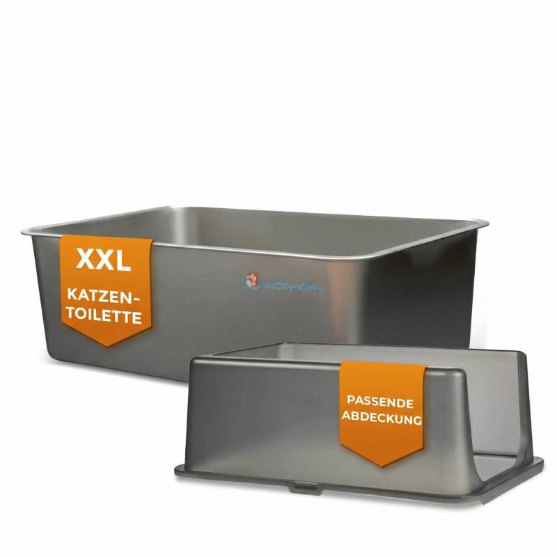 Lucky Kitty XXL Katzentoilette Edelstahl mit Haube - mattiert / dunkle Haube Lucky Kitty XXL Katzentoilette Edelstahl mit Haube - mattiert / dunkle Haube von lucky kitty