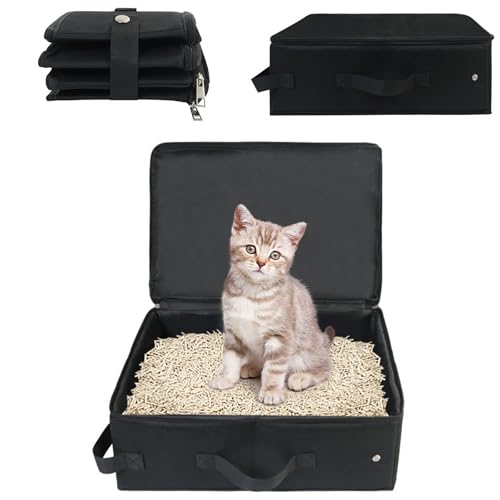 lurora2021 Faltbare Katzentoilette Wasserdicht Tragbare Katzentoilette für Indoor Outdoor Zuhause Camping Reisen (Schwarz) lurora2021 Faltbare Katzentoilette Wasserdicht Tragbare Katzentoilette für Indoor Outdoor Zuhause Camping Reisen (Schwarz) von lurora2021