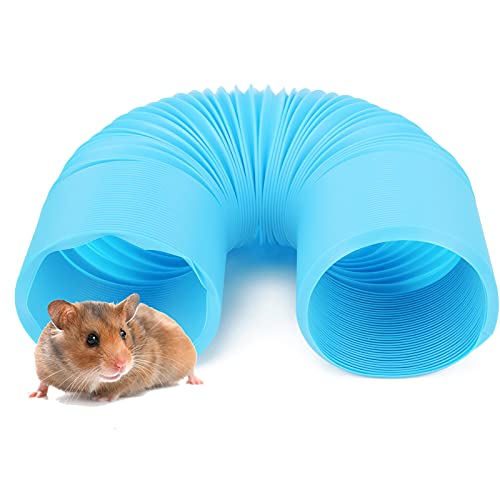 Einziehbarer Kleiner Tierspiel -Tunnel -Tunnel Langlebiger PP Materialexpandable faltbar 10 cm/3,9 Zoll Durchmesser Haustierrohrspielzeug für Frettchen Hamster Meerschweinchen (Blau) von lvifloae