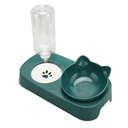 Katze Schwerkraft Wasserschüssel Keramik Schwerkraft 2 und 1 Haustier Bowlautomatische Wasserspender Feeder -Set für kleine mittelgroße Katzen und Hunde dunkelgrün geeignet (Dunkelgrün) von lvifloae