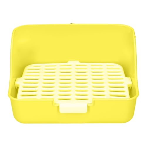 Kleine Haustierkäfig -Toilettenschale Abs Plastik Kaninchen Käfig Hamster Toilettenlecks und Bite Proof Design geeignet für Kaninchen Goldene Hamster abnehmbar und leicht zu (Gelb) von lvifloae