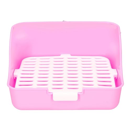 Kleine Haustierkäfig -Toilettenschale Abs Plastik Kaninchen Käfig Hamster Toilettenlecks und Bite Proof Design geeignet für Kaninchen Goldene Hamster abnehmbar und leicht zu (Rosa) von lvifloae