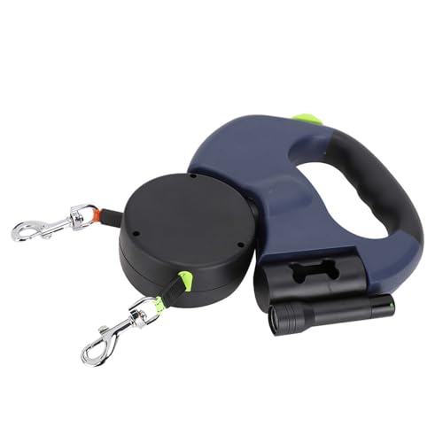 Pet Dog Leash Automatic Retractable Flexible Dog and Cat Leash Double Ended Handheld High Strength Reflective Nylon Webbing with LED Light Dark Grey (Dark Gray) von lvifloae