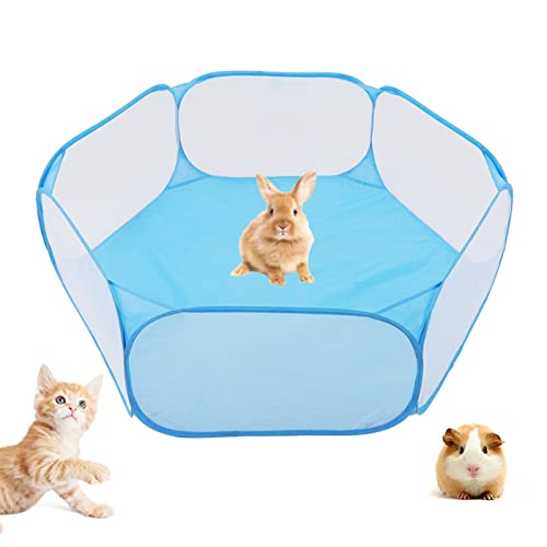 Small Animal Playpen, Multi -Color -Hamster -Playpen -Mesh -Bildschirm tragbarer Pop -Up -Open Interaction Pet Tent für Kaninchen, Meerschweinchen, Hamster, Chinchillas, Kätzchen (Blue) von lvifloae
