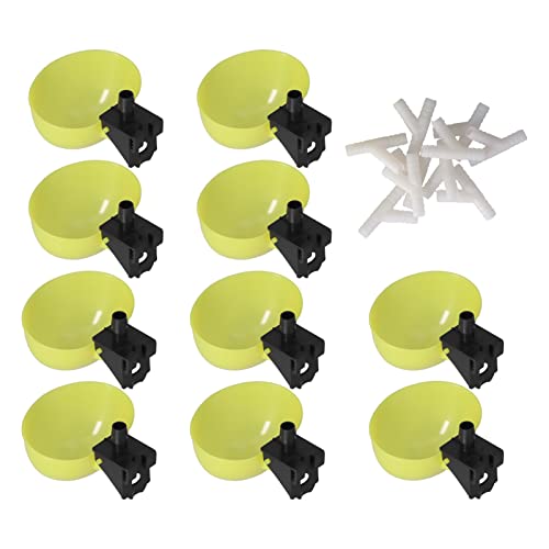 lvifloae 10 Stück automatische Geflügeltränken, Hühnerwasserspender, 9,5 mm, große Kapazität, Geflügeltränke, Wasserspender für Haustiere, Vögel, Tauben, Papageien, Enten, Gänse, (6 mm) von lvifloae