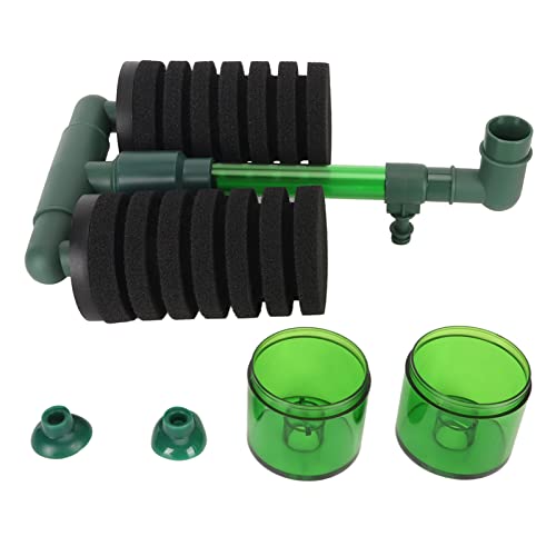 lvifloae Aquariumschwamm Fischtank Pneumatische Filter Professionell Ultra leise Dual -Bio -Schwamm Filter Wasser Goblin Kleiner Aquarium Mini Poop Sauger mit 2 Saugbechern (QS 200A) von lvifloae