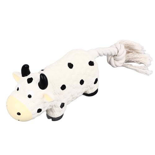lvifloae Quietschende Latex -Hundespielzeug weich kaukutig geformtes Welpenspielzeug für Hunde Interaktives bis Buckezähne putzen Spaß haltbarer Waschküche Haustier Spielzeug (Cow) von lvifloae