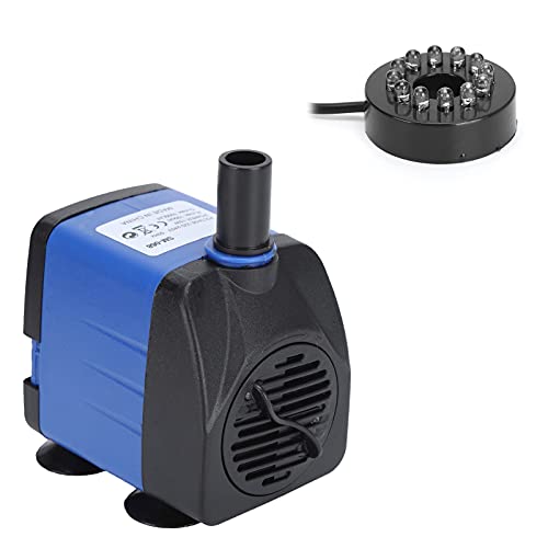 lvifloae Tauchpumpe für Aquarien mit beleuchteter Springbrunnenpumpe, Kleiner Teich, Tauchbrunnen, 110 V, für Wasserspiele, Außenteiche, Aquarien, Fischtanks, USA-Stecker (欧规220V) von lvifloae