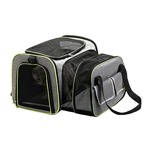 lvifloae erweiterbare Katzenträger -Beutel -Beutel Falten atmungsable Mesh Pet Hart Reise Träger Fluoreszierende grüne umwickelte Kanten mit abnehmbarem Pad für kleine Hunde Katzen von lvifloae